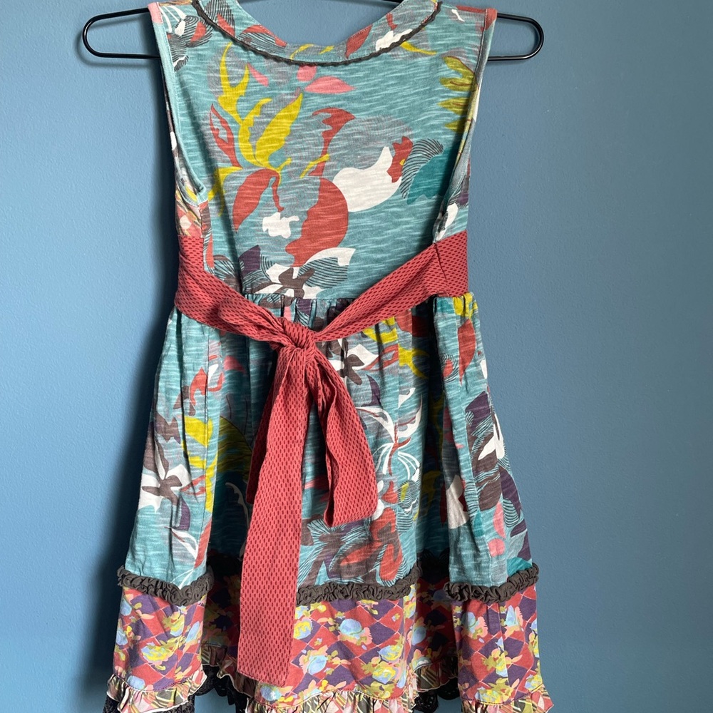 Matilda Jane Adriana Multi Colored Girls Boho Dress Size 6 Eyelet Trim Ruffles - Picture 8 of 12